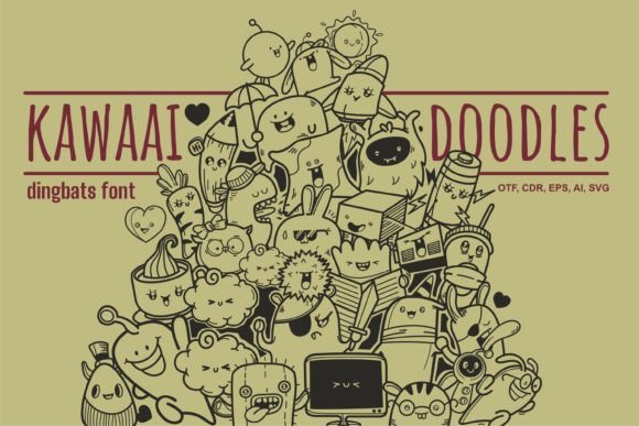 Kawaai Doodles: A Playful Display Font with Heart