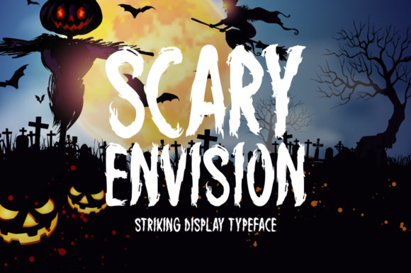 Scary Envision: A Creepy-Casual Display Font for Halloween Campaigns